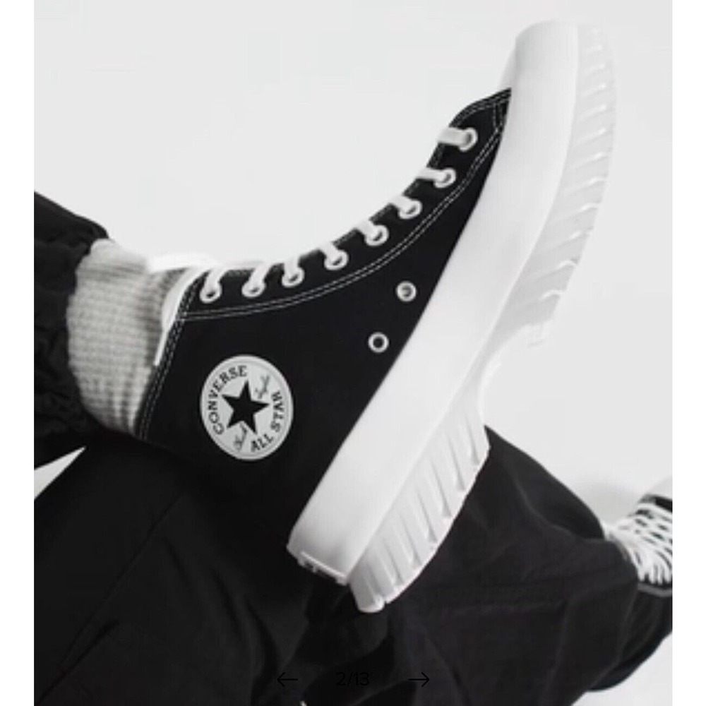 Converse CTAS Hi Lugged 2.0 Platform Shoes Black Canvas Mens 9.5 or Womens 11.5 - Picture 7 of 12